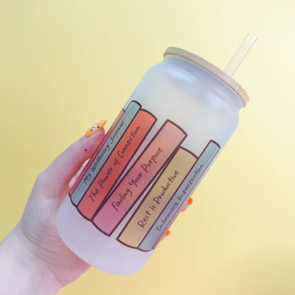 Self Care Library - Frosted Glass Tumbler