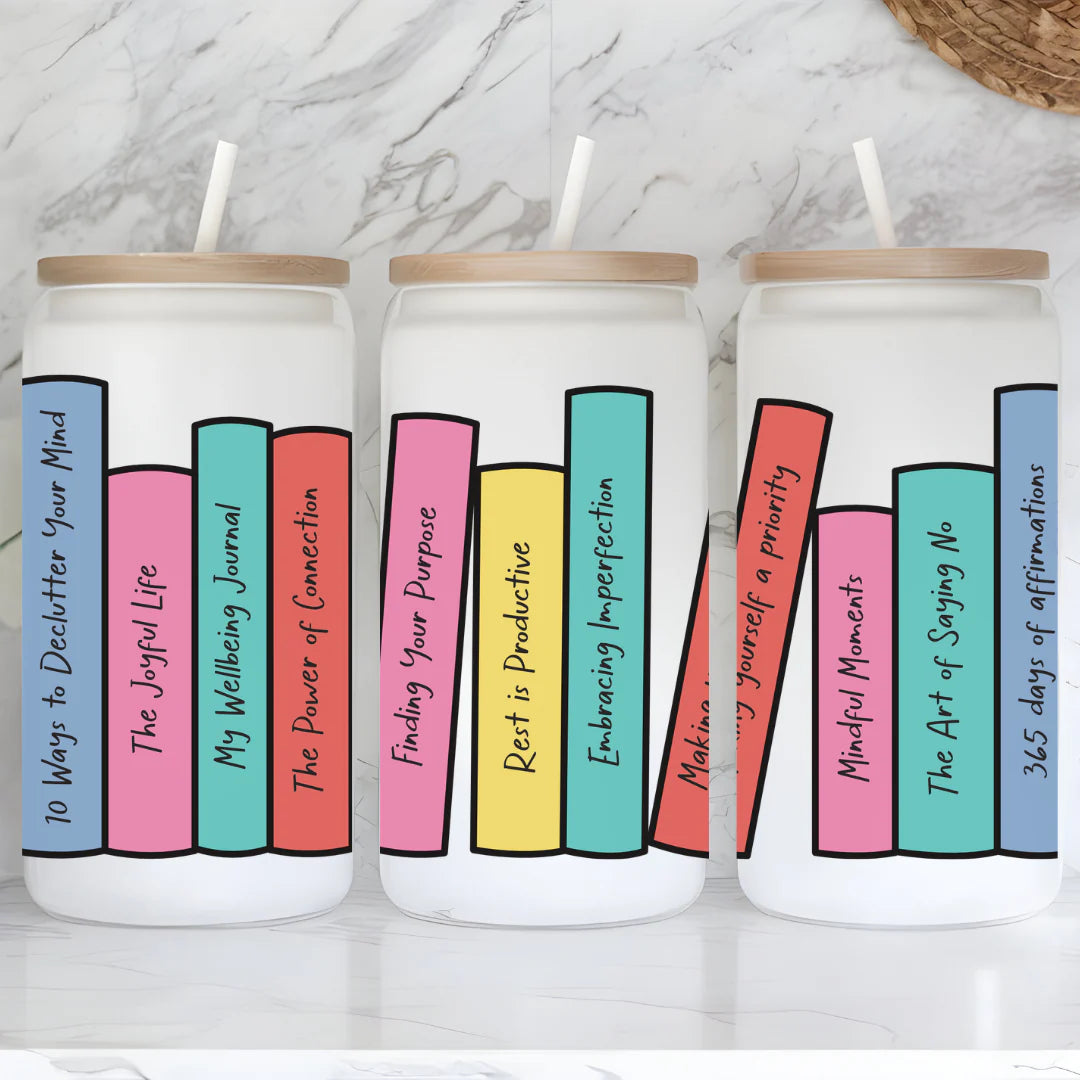 Self Care Library - Frosted Glass Tumbler