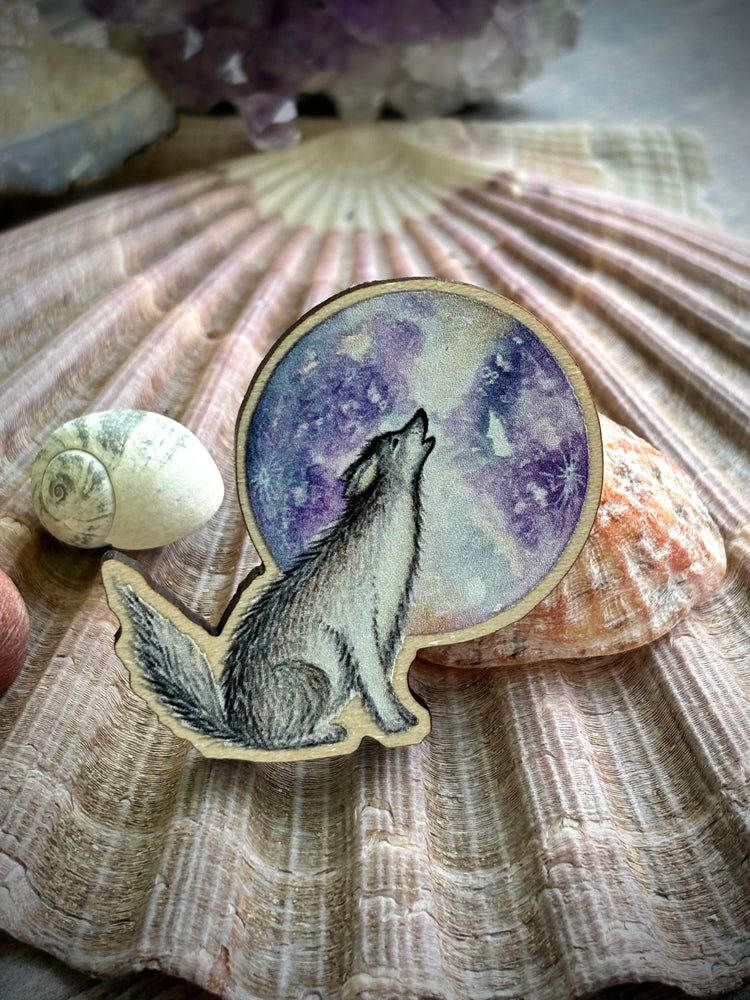 Wolf Moon - Wooden Pin